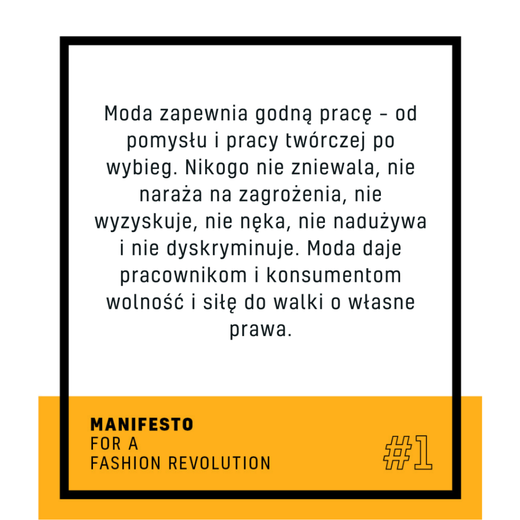 Manifest Fashion Revolution w wersji polskiej